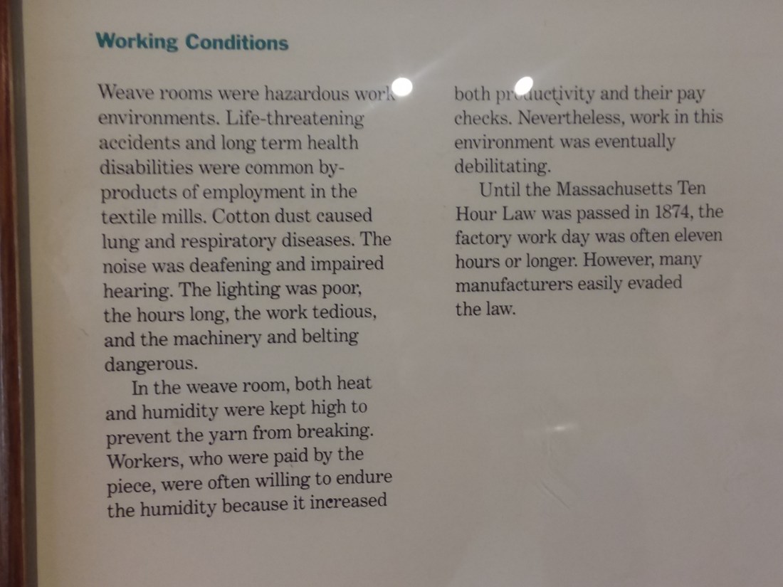 boott cotton mills working conditions in weave room