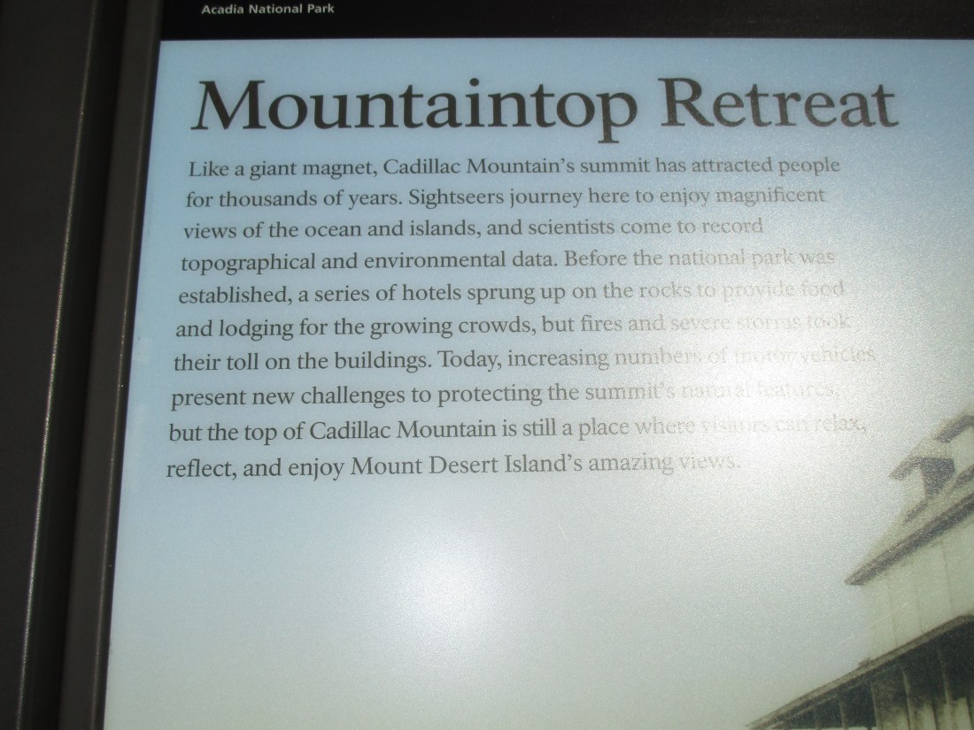 cadillac mountain sign