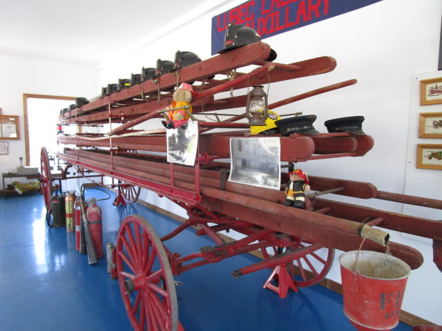 Lubec inside fire museum ladder truck