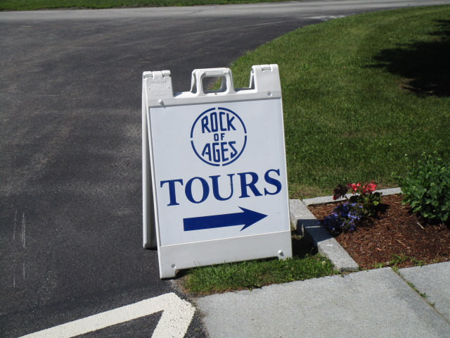 Rock of Ages shuttle tour sign