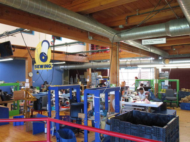 Vermont Teddy Bear tour stop 2 sewing room