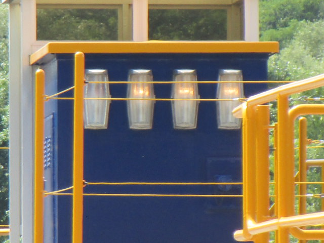 approach to lock 4 lights all lit lock door ready to open