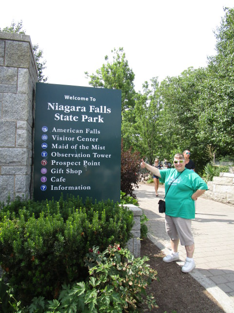 Barb at the entrance to park