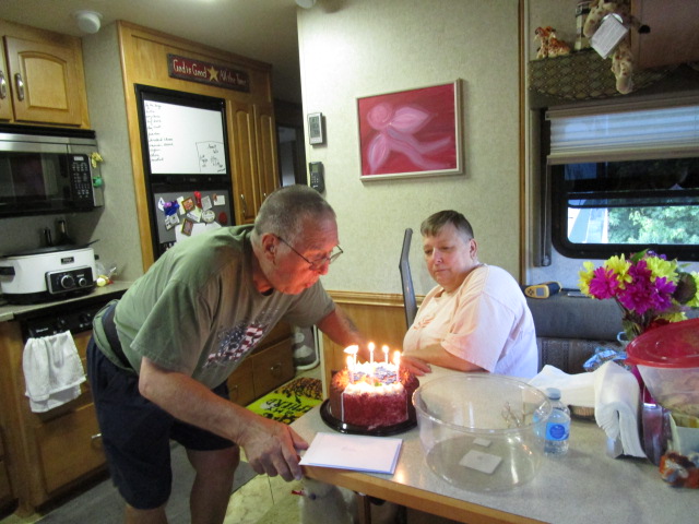 Bill blowing out the candles