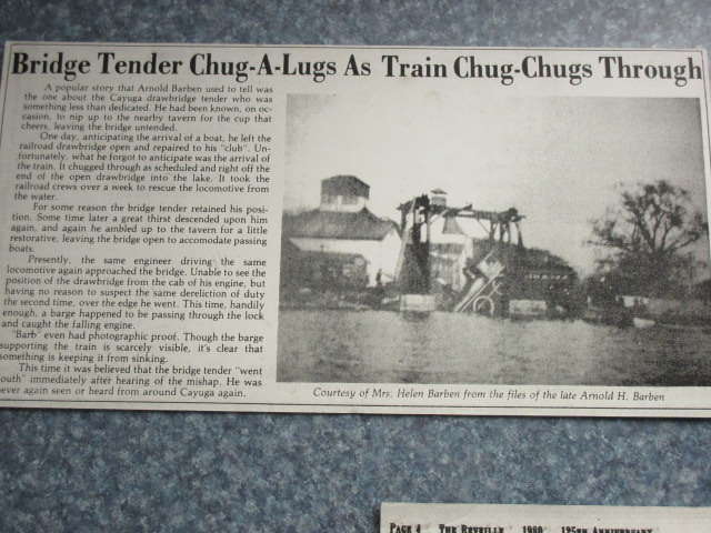 bridge tender at the bar and train goes off the end