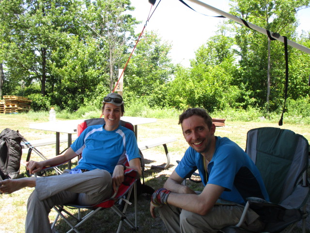 Erica and Evin hiking rest