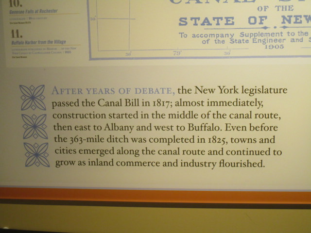 erie canal passing of canal bill work then started