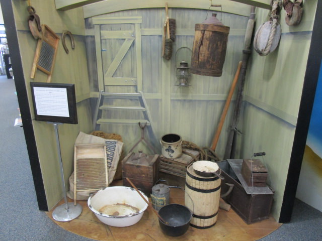 family life on the canal 4 display inside of packet boat