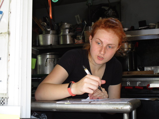 Joes Pond taking the order