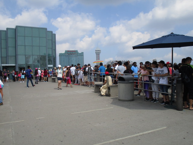 made of the mist line waiting to get on