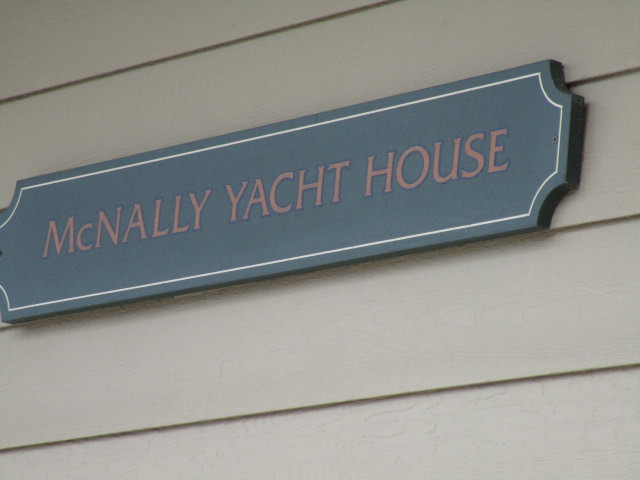 McNally Yacht House Sign outside