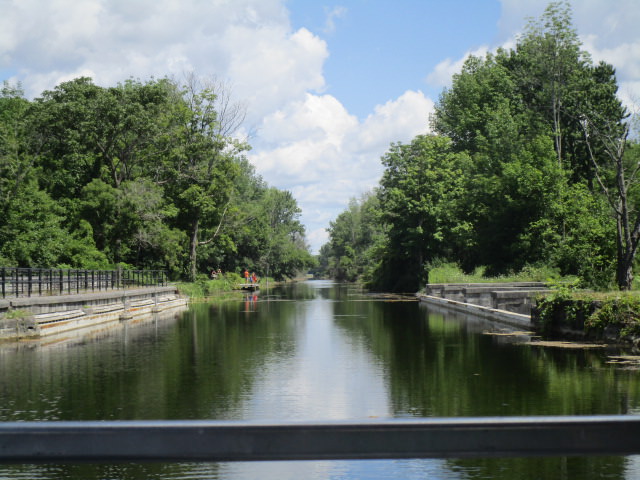 our boat moving through the 9 mile creek adequate