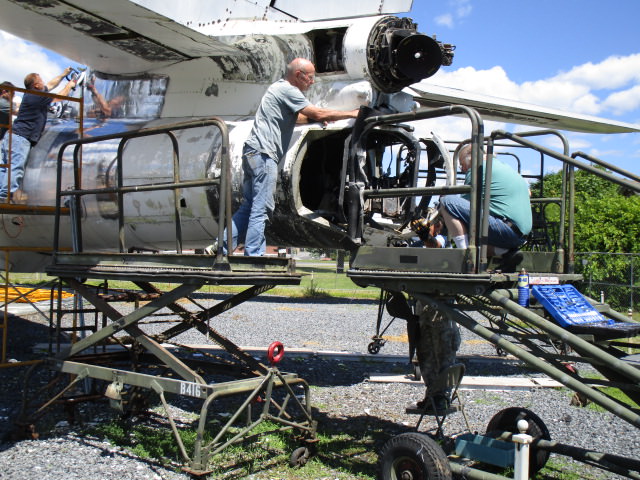 plattsburgh air force museum work on B47 rear cannon side view