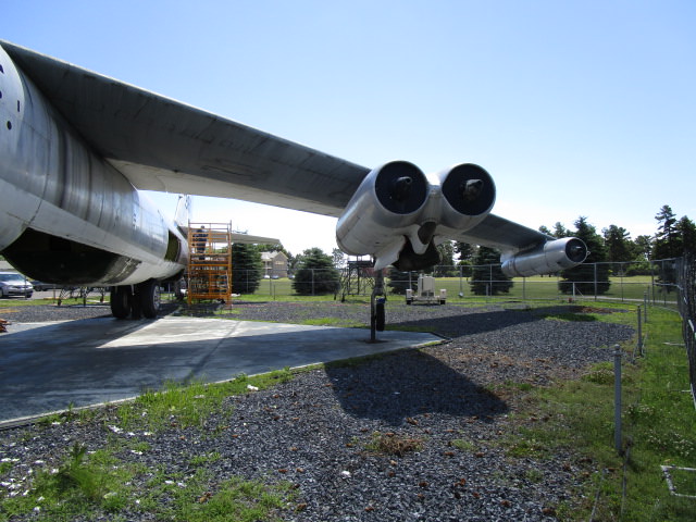 plattsburgh air force museum work on B47 right wing looking back