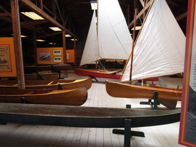 small craft building display of canoes