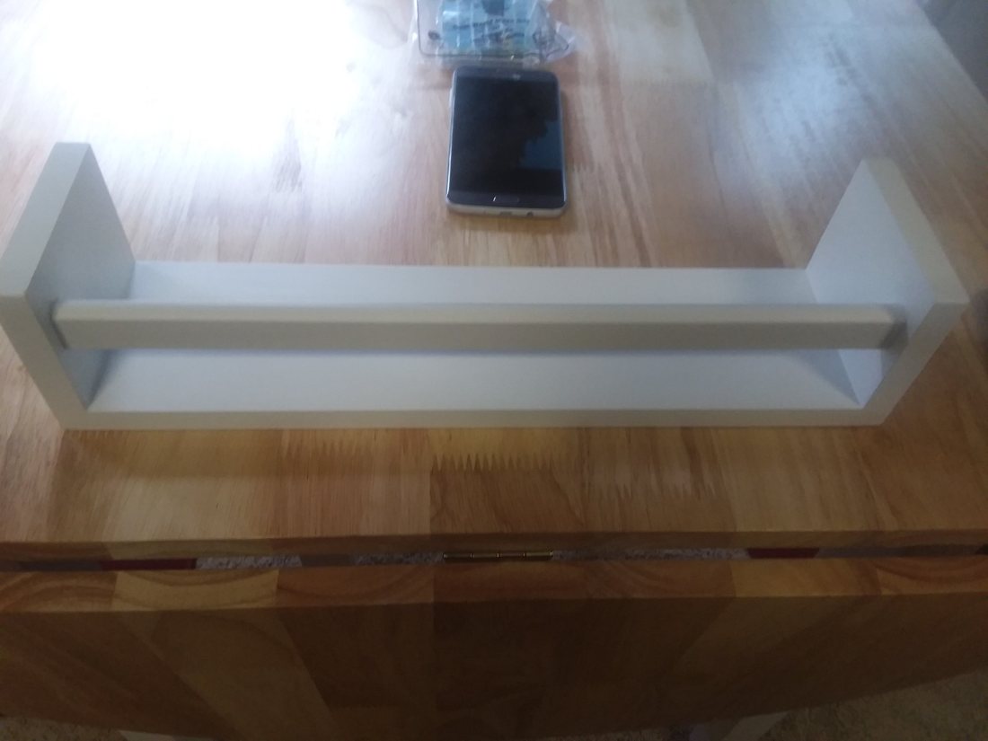 one of two shelves to be installed