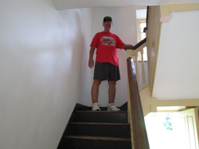 Washington Headquarters standing on the stairs he walked