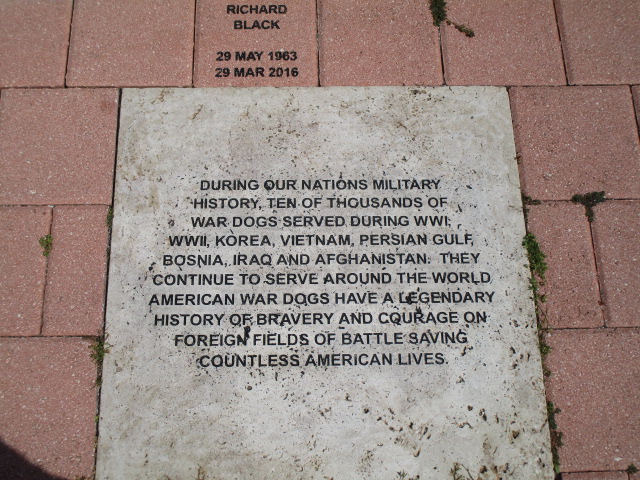 Outside Memorial Plaza honoring dogs 2